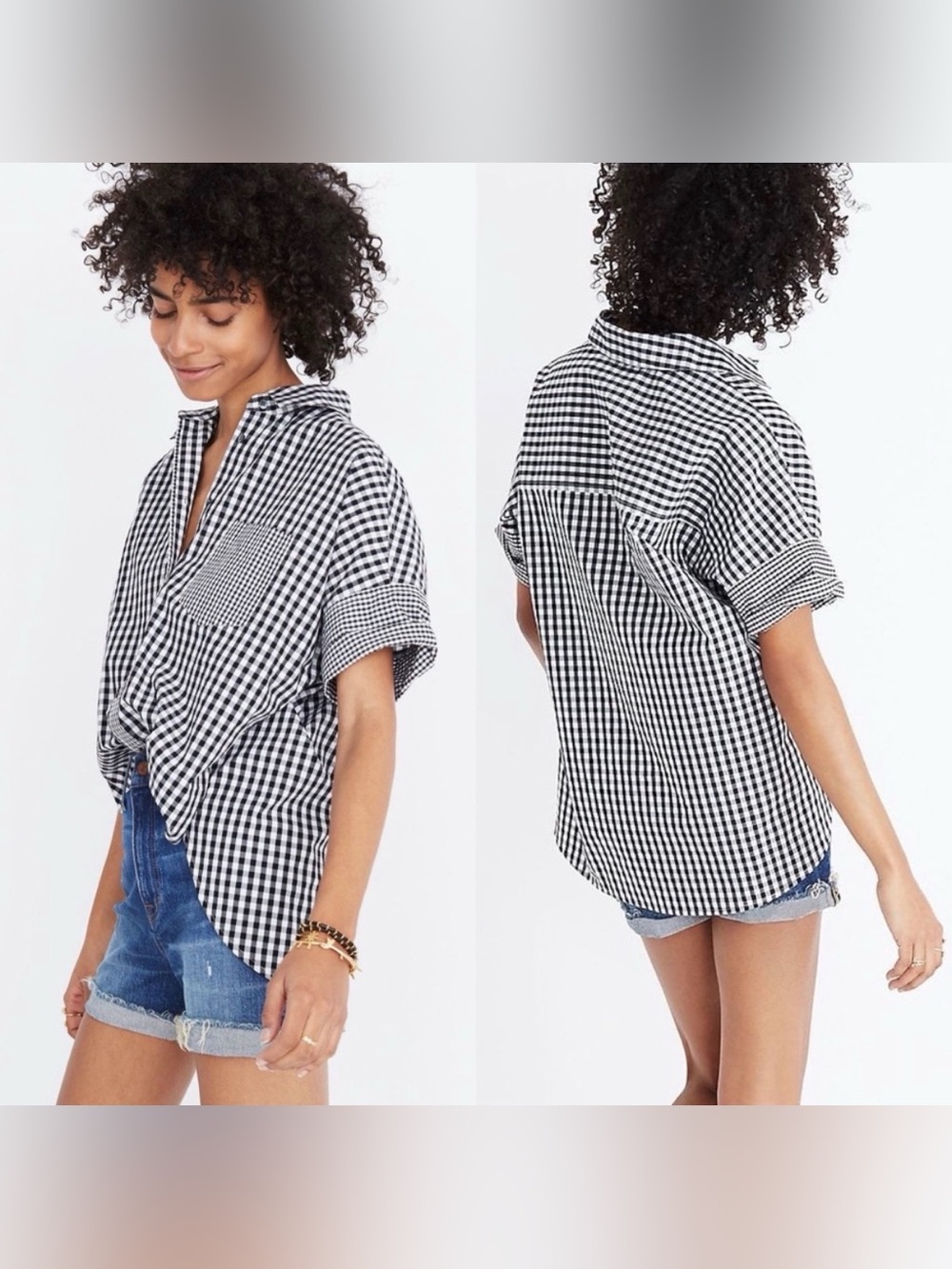 Madewell Gingham-Play Button-Down Shirt